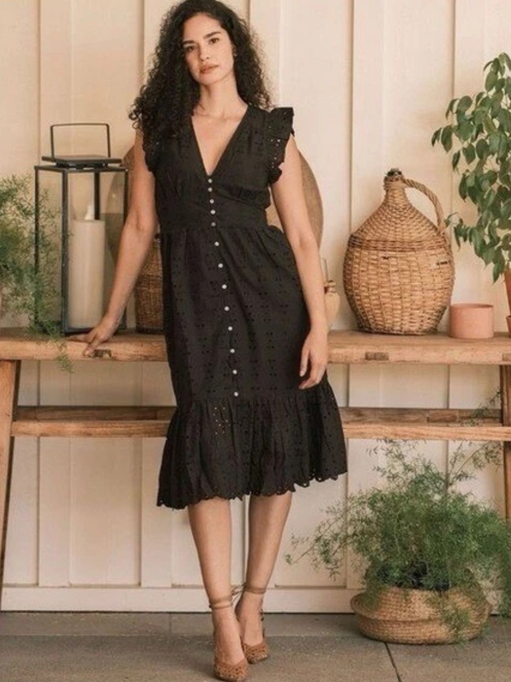 Cleobella Brielle Eyelet Midi Dress Size Mediun